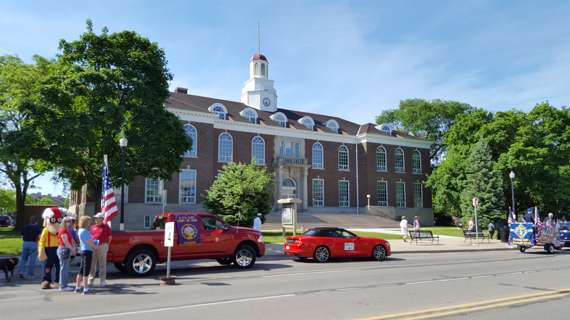 Former city hall during Memorial Day Parade, Dearborn, Michigan